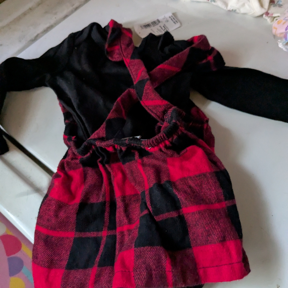The Children's Place Red and Black Plaid Dress - Picture 3 of 5